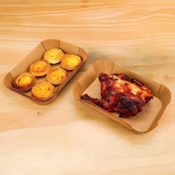 Air fryer papier na pečenie - do teplovzdušnej fritézy - obdĺžnik - 14 x 22 cm - 50 ks / balenie