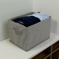 Úložný box z látky - 32 x 22 x 22 cm - sivý