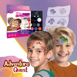 Adventure Quest sada na malovanie tváre - 6 ks mosaic šablón