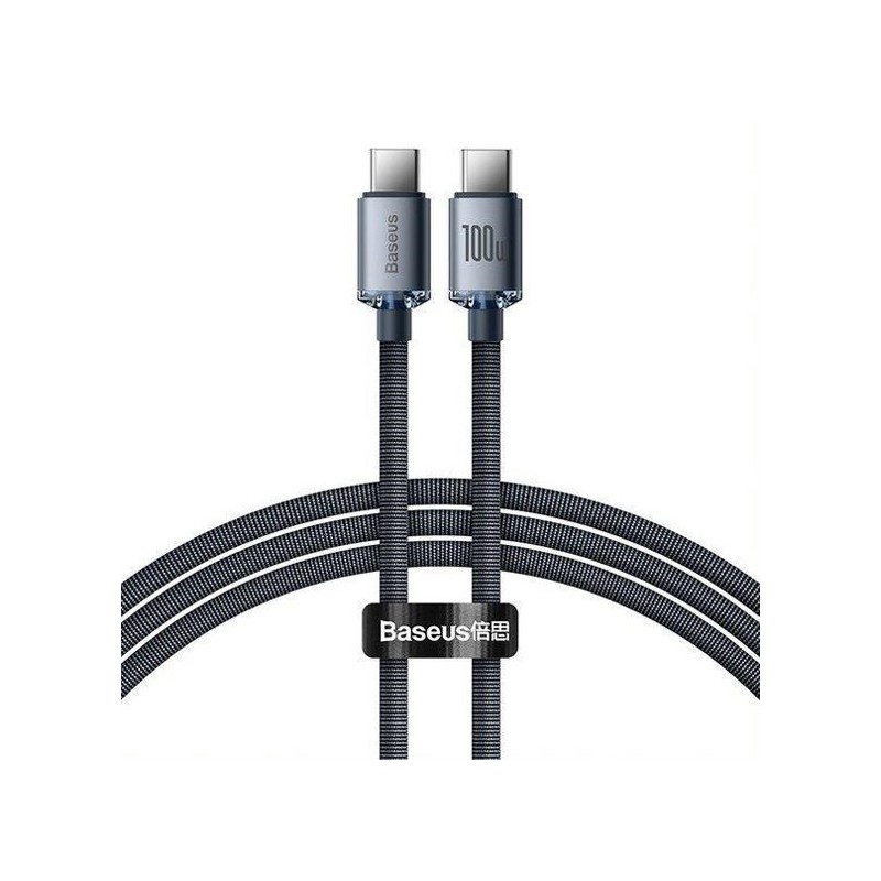 Kábel BASEUS Crystal Shine USB-C/USB-C 1,2m Black 100W