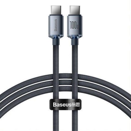 Kábel BASEUS Crystal Shine USB-C/USB-C 1,2m Black 100W
