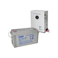 Zdroj záložný GETI GEP701 sinus 700W nástenný + baterie 120Ah