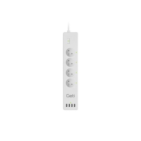 Predlžovací prívod Smart GETI GSS04, 4 zásuvky, 4x USB, Tuya