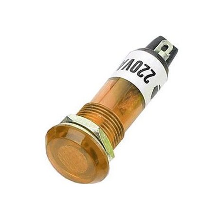 Kontrolka guľatá 230V s tlejivkou, žltá do otvoru 10mm HADEX