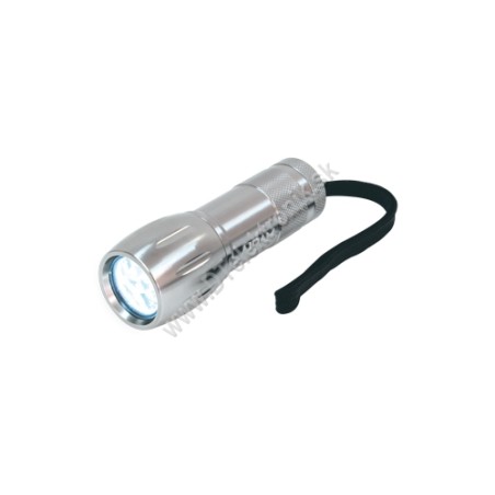 LED batériové svietidlo do ruky, kovové, 9 LED MFL 022