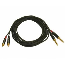 Audio kábel 2x mono Jack 6,3mm - 2x RCA CINCH, 5m, High quality, PPK RCA630/5