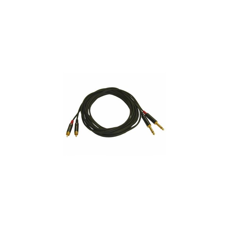 Audio kábel 2x mono Jack 6,3mm - 2x RCA CINCH, 5m, High quality, PPK RCA630/5