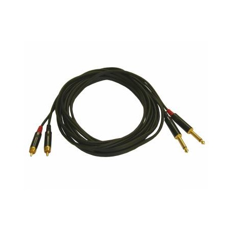 Audio kábel 2x mono Jack 6,3mm - 2x RCA CINCH, 5m, High quality, PPK RCA630/5