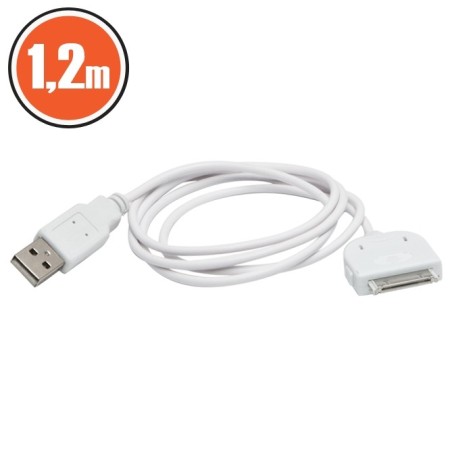iPhone/iPod/iPad USB dátový a nabíjací kábel 30pin 1,2m iPhone 2, iPhone 3G, iPhone 3GS, iPhone 4, iPhone 4S