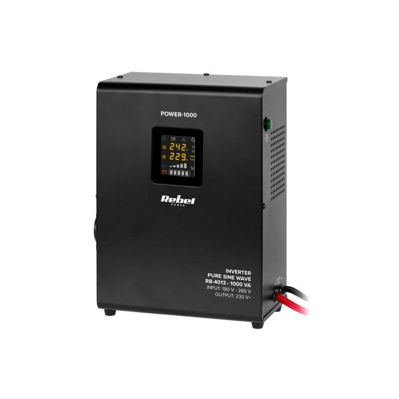 Zdroj záložný REBEL POWER-1000 12V 230V 1000VA 700W Black nástenný
