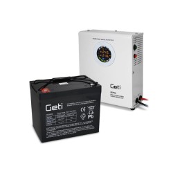 Zdroj záložný GETI GEP501 sinus 500W nástenný + baterie 70Ah