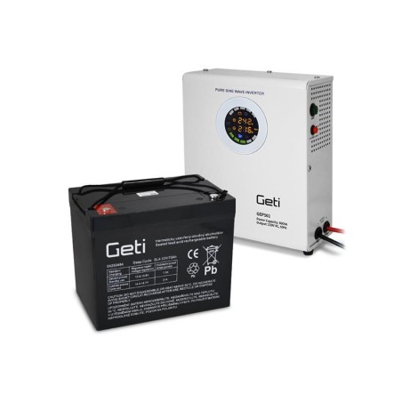 Zdroj záložný GETI GEP501 sinus 500W nástenný + baterie 70Ah