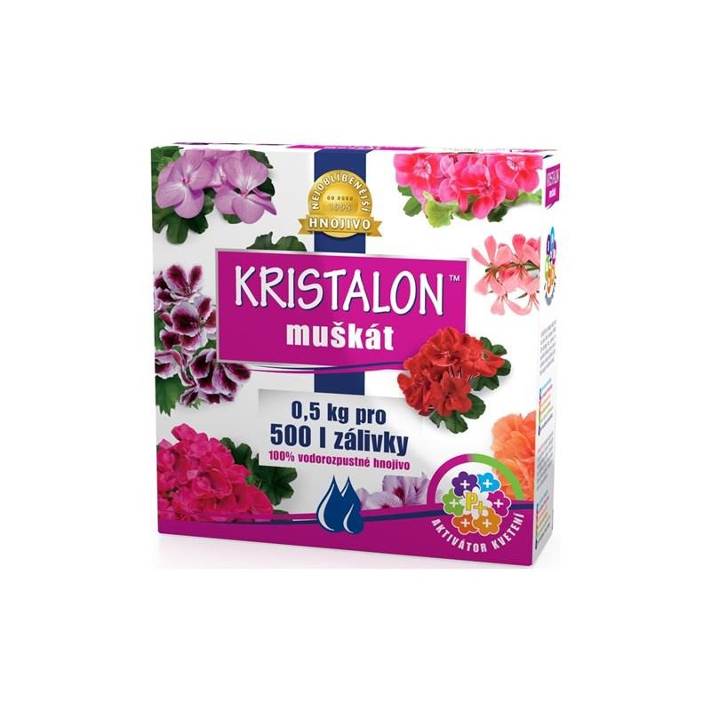 Kryštalické hnojivo pre muškáty KRISTALON 0,5 kg