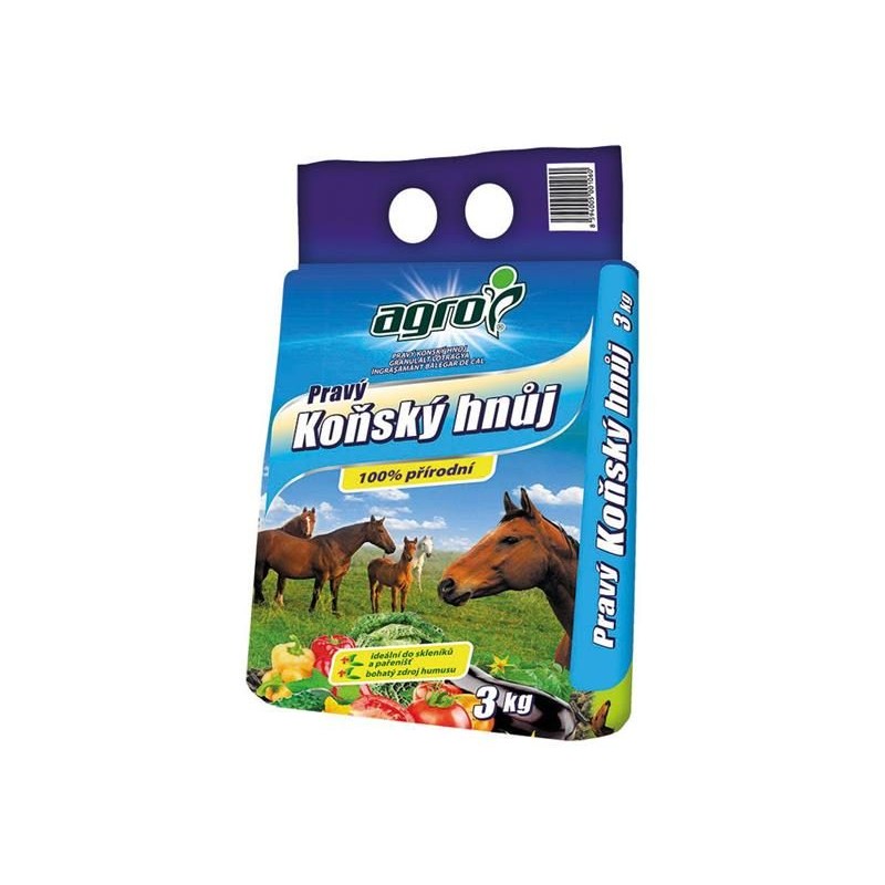 Organické hnojivo AGRO CS Pravé konské hnojivo 3 kg