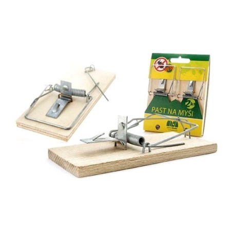 Drevená pasca na myši AGROBIO PM, 2 ks