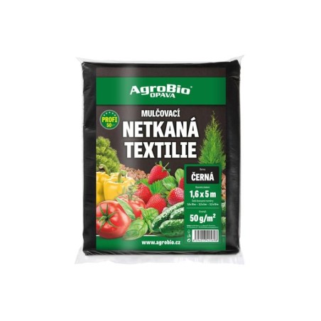 Čierna netkaná textília na mulčovanie AGROBIO 1,6 × 5 m