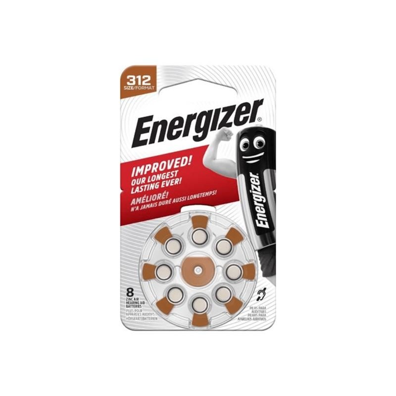 Batérie do načúvacieho prístroja ENERGIZER 312/PR41, 8 ks / blister