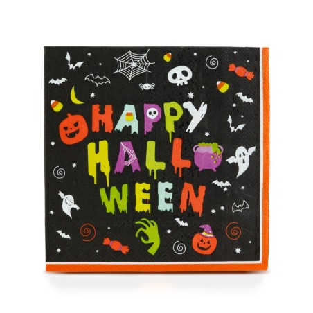 Halloweenová papierová servítka - "Happy Halloween" - 2-vrstvová - 33 x 33 cm - 16 ks / balenie