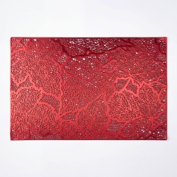 Prestieranie – vzor listov – PVC – 45 × 30 cm – červené
