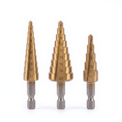 Sada stupňovitých vrtákov – na kov – 4–20 mm