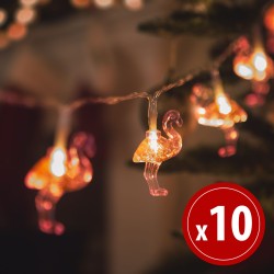 LED svetelná reťaz - flamingo - 1,1 m - 10 LED - teplá biela - 3 x AA