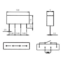 Relé 5V 0.5A/100VDC 1x spín. S1A05