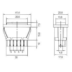 Prepínač kolískový auto 20A/12VDC presvetlený