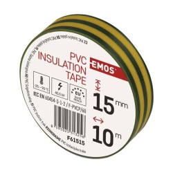 Páska izolačná PVC 15mm/10m zelenožltá EMOS 1ks