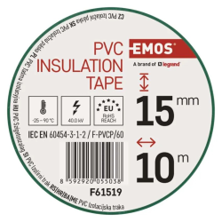 Páska izolačná PVC 15mm/10m zelená EMOS 1ks