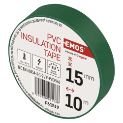 Páska izolačná PVC 15mm/10m zelená EMOS 1ks