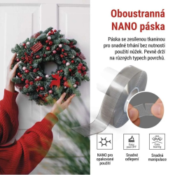 Obojstranná páska NANOGRID 19mm/ 3m transparentná EMOS F6301