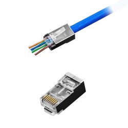 Konektor RJ45 8p-8c (drôt) priechodný CAT.5E TEL0073