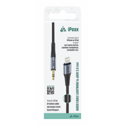 Adaptér iPEAX 90010138 Lightning / JACK 3,5mm (pre počúvanie hudby) Black