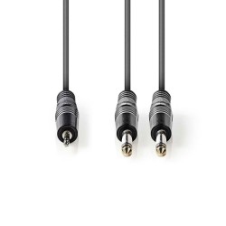 Kábel Jack 3,5mm konektor/2x Jack 6,35mm konektor 5m NEDIS COTH23200GY50
