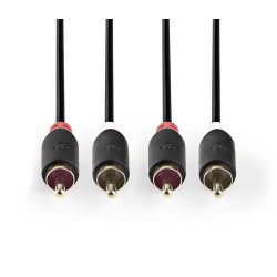 Kábel 2x Cinch konektor/2x Cinch konektor 1m NEDIS CABW24200AT10