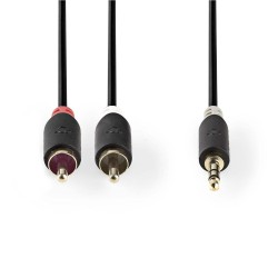 Kábel Jack 3,5mm stereo/2x Cinch 1m NEDIS CABW22200AT10