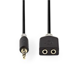 Kábel Jack 3,5mm konektor/Jack 3,5mm konektor 0,2m NEDIS CABW22100AT02