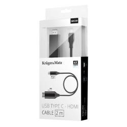 Kábel KRUGER & MATZ KM1249 HDMI/USB-C 2m Black