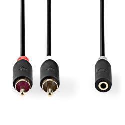 Kábel 2x Cinch konektor / Jack 3,5 mm zdierka 0,2 m NEDIS CABW22255AT02