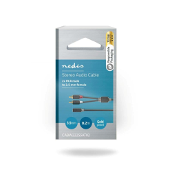 Kábel 2x Cinch konektor / Jack 3,5 mm zdierka 0,2 m NEDIS CABW22255AT02