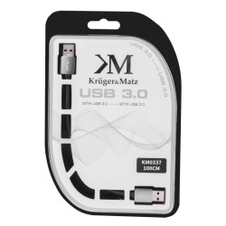 Kábel KRUGER & MATZ KM0337 1x USB 3.0 A konektor / 1x USB 3.0 A konektor 1m