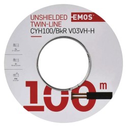 Dvojlinka netienená 2x1,0mm čierno/červená EMOS S8280 100m