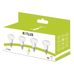 Žiarovka LED E14 6W R50 biela teplá RETLUX REL 39 4ks