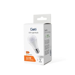 Žiarovka LED E27 12W A60 biela teplá GETI