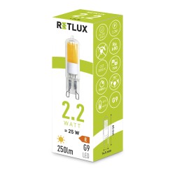 Žiarovka LED G9 2,2W biela teplá RETLUX RLL 455