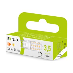Žiarovka LED G9 3,5W biela teplá RETLUX RLL 668