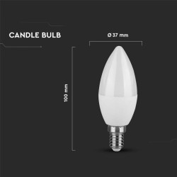 Žiarovka LED E14 3,7W biela teplá V-TAC VT-1818
