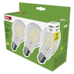 Žiarovka Filament LED E27 5,9W biela prírodná EMOS ZF5D43.3 sada 3ks