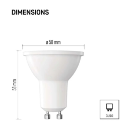 LED žiarovka GU10 3W MR16 biela teplá EMOS ZQ8E12