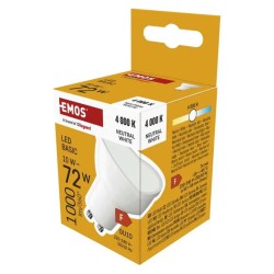 LED žiarovka GU10 10W MR16 biela prírodná EMOS ZL8F53